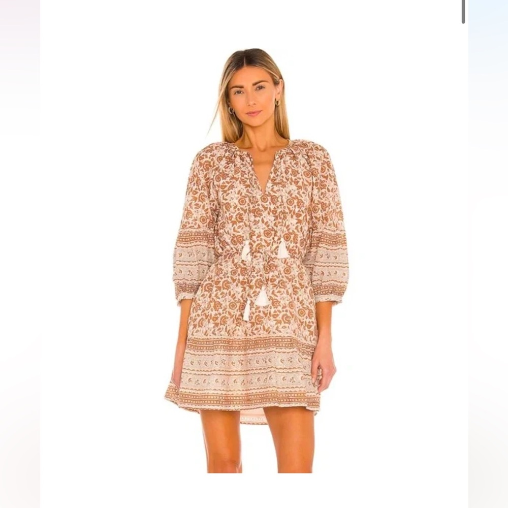 Cleobella Rosie Mini Dress in Neutrals Block Prin